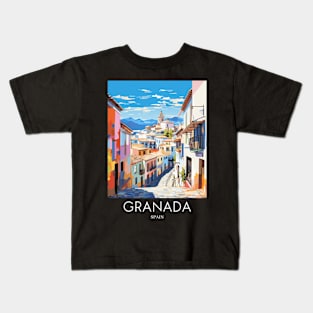 A Pop Art Travel Print of Granada - Spain Kids T-Shirt